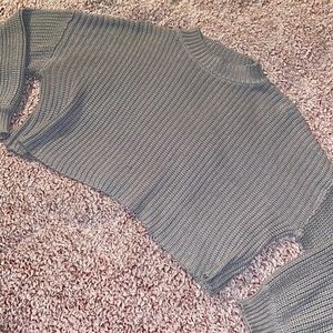 Grey Crop Sweater